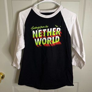Beetlejuice the Musical "Greetings from the Netherworld" Raglan Tee
